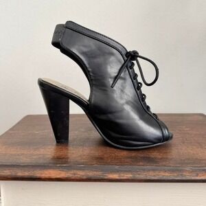 Black Lace Up Heel Size 6.5 Whimsigoth Y2K